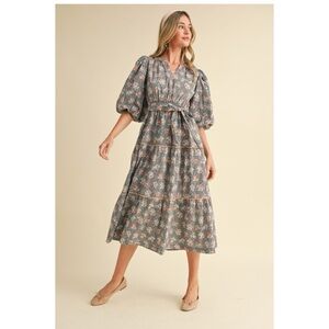 Chic Floral Puff Sleeve Dress